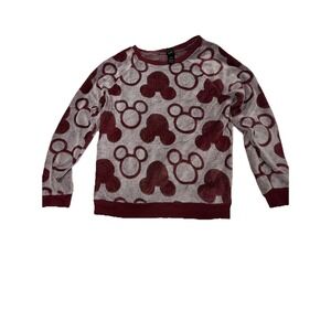 Disney Plush Sweater Women's Small Mickey Mouse  Crewneck Sweatshirt Super Soft